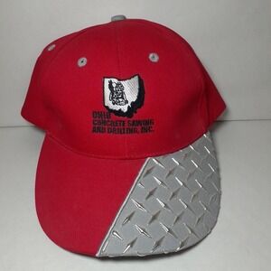 Ohio Concrete Sawing and Drilling, INC Cap Hat with‎ Diamond plate Pattern VTG